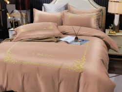 Постельное белье из сатина с вышивкой KARVEN N005-664 50х70 (2шт), 70х70 (2шт) семейное