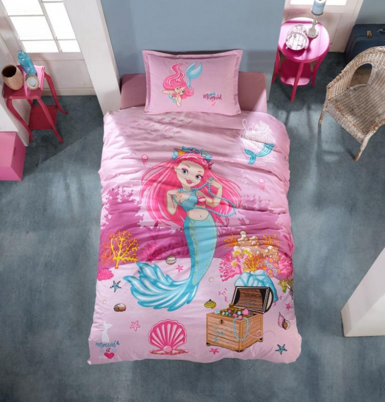 Постельное белье подростковое из ранфорса KARVEN YOUNG STYLE N022/1 DELFIN PINK V-1 50х70 (1шт), 70х70 (1шт)