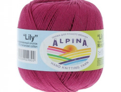 Пряжа ALPINA LILY №057 сиреневая 100% мерсеризованный хлопок 10 шт х 50 гр, 175 м +/- 5 м