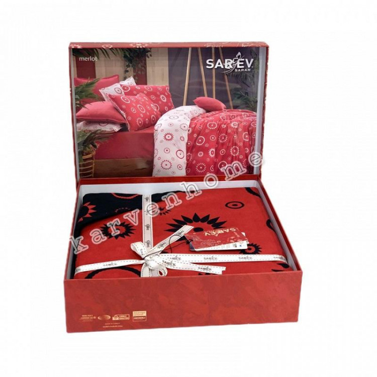 Постельное белье из поплина SAREV FANCY N225 MERLOT V2-SIYA 50х70 (1шт) 1,5-спальное