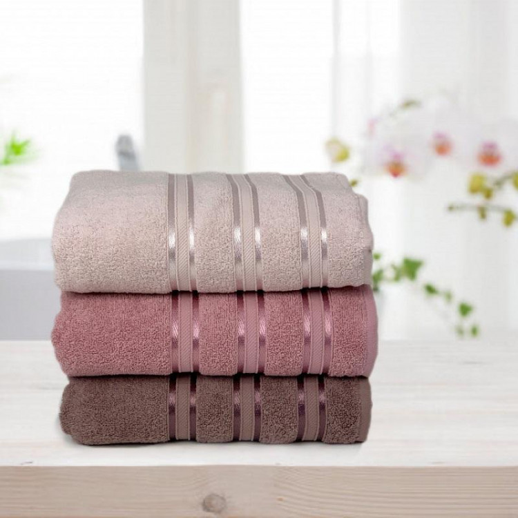 Набор полотенец махровых хлопковых KARVEN MICRO DELUX HS1011 V8 70х140 (3шт)