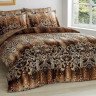 Постельное белье из сатина TAC DELUX PREMIUM DIGITAL KAMILLA коричневое евро