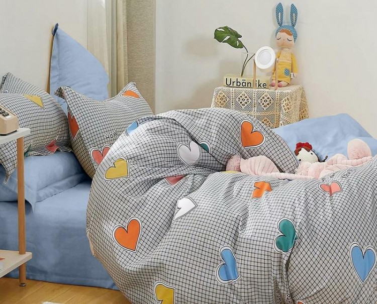 Постельное белье двухстороннее из твил-сатина SAILID BP-104-4 семейное