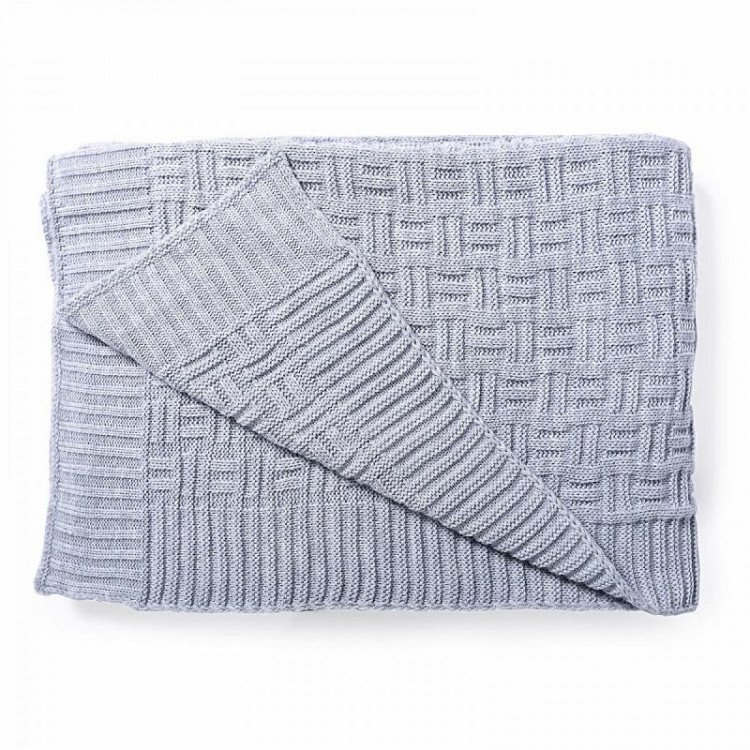 Плед вязаный из акрила BELPOL ШАХМАТЫ сумерки 130х170