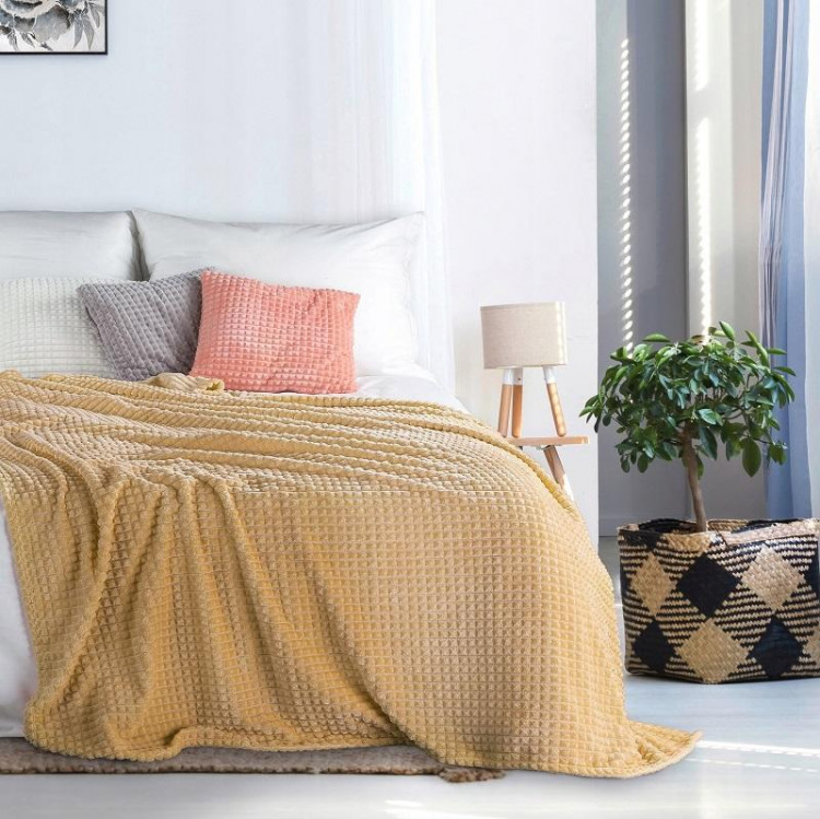 Плед однотонный фланелевый TANGO BARRETTA 04 бежевый 150х200