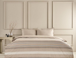 Постельное белье из ранфорса TAC RANFORCE PERLE коричневое евро