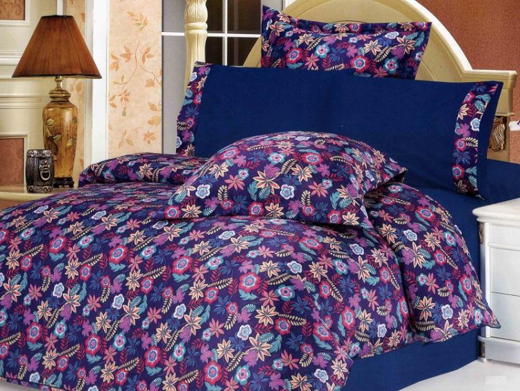 Постельное белье из сатина и жатки LE VELE LUPA синее евро