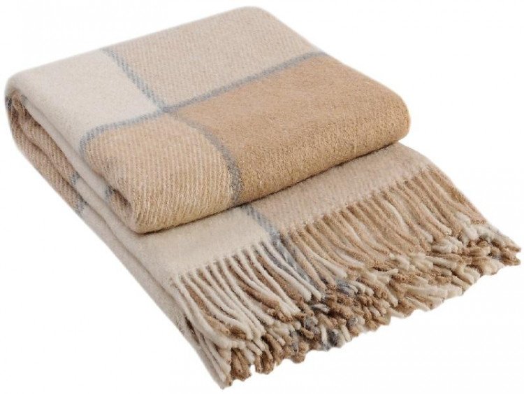 Плед из новозеландской шерсти и полиэстера VLADI ЭЛЬФ 04-01 140х200