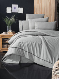 Постельное белье из DELUXE ранфорса KARVEN N030 ALISA GREY 50х70 (2шт), 70х70 (2шт) семейное