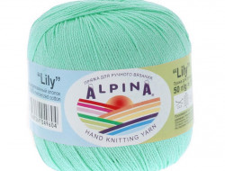 Пряжа ALPINA LILY №126 светло-зеленая 100% мерсеризованный хлопок 10 шт х 50 гр, 175 м +/- 5 м