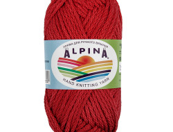 Пряжа ALPINA GARRY №07 рубин (темно-красная) 100% мерсеризованный хлопок 10 шт х 50 гр, 50 м +/- 2 м