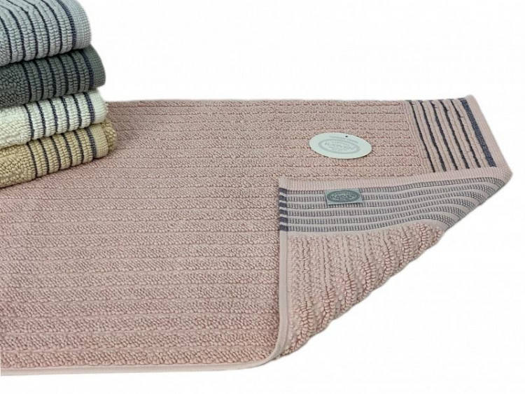 Коврик для ног махровый хлопковый KARVEN KV434 LINE pembe 50х80