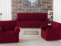 Набор чехлов на трехместный диван и два кресла KARNA MILANO бордовый