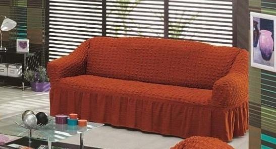 Чехол на трехместный диван BULSAN кирпичный