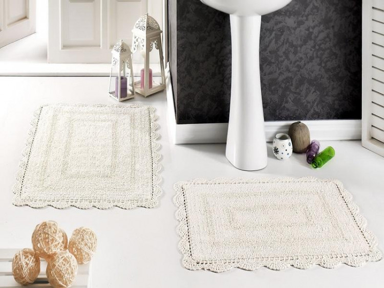 Набор ковриков для ванной MODALIN EVORA кремовый 50х70 и 60х100