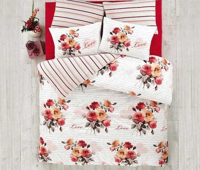 Постельное белье из ранфорса IRINA HOME BLANCIA KIRMIZI 3D евро