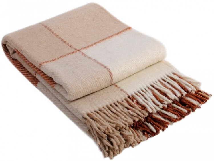 Плед из новозеландской шерсти и полиэстера VLADI ЭЛЬФ 01-02 140х200