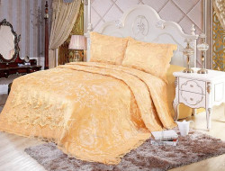 Покрывало с наволочками тонкое жаккардовое с гипюром TANGO БЛЮМАРИН BL-36 230х250