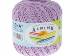 Пряжа ALPINA LENA №26 светло-фиолетовая 100% мерсеризованный хлопок 10 шт х 50 гр, 280 м +/- 15 м
