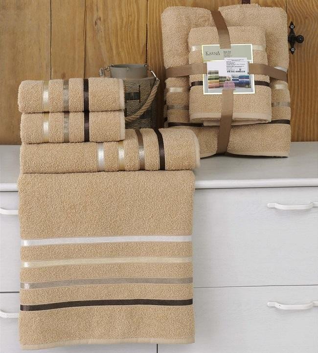 Комплект полотенец KARNA BALE горчичный