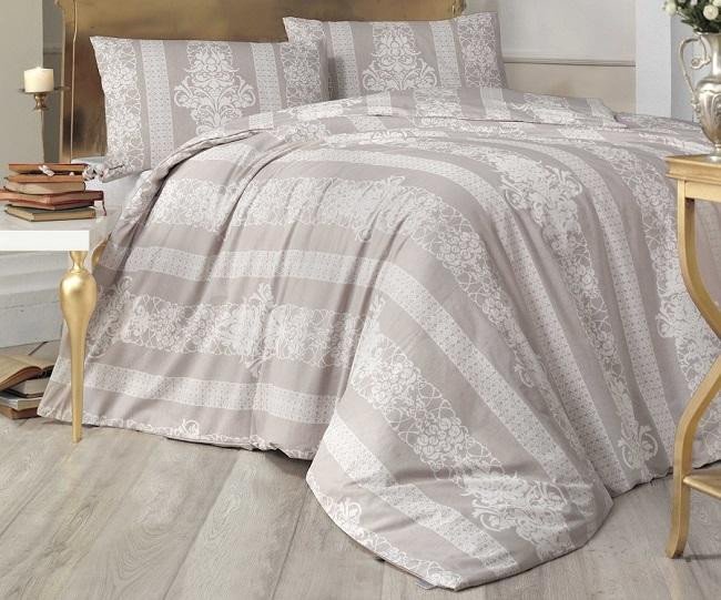 Постельное белье ALTINBASAK RANFORCE NOBBY коричневое 50х70 1,5-спальное