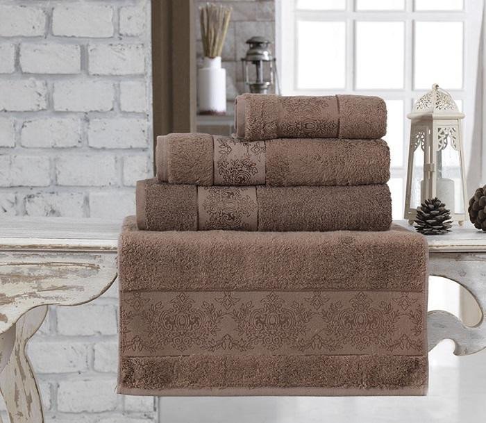 Полотенце бамбуковое KARNA PANDORA коричневое 90х150