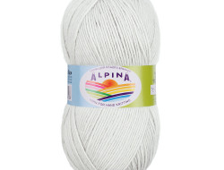 Пряжа ALPINA STELLA №80 белая (натуральная) 50% альпака, 45% мериносовая шерсть, 5% металлизированный полиамид с люрексом 3 шт х 100 гр, 250 м +/- 13 м