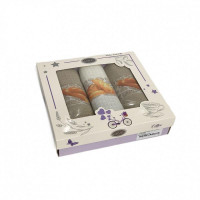 Набор кухонных полотенец вафельных хлопковых KARVEN HM746 ХЛЕБ V7 40х60 (3шт)