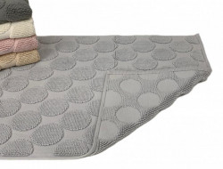 Коврик для ног махровый хлопковый KARVEN KV434 RING acik gri 50х80