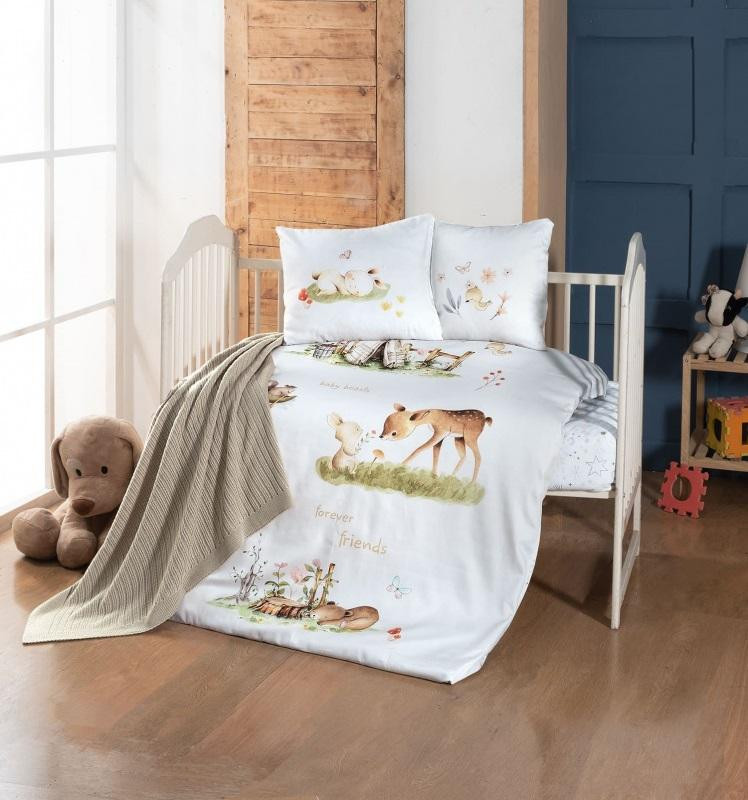 Постельное белье для малышей из сатина с пледом KARVEN 3D DIGITAL D040 NOVA