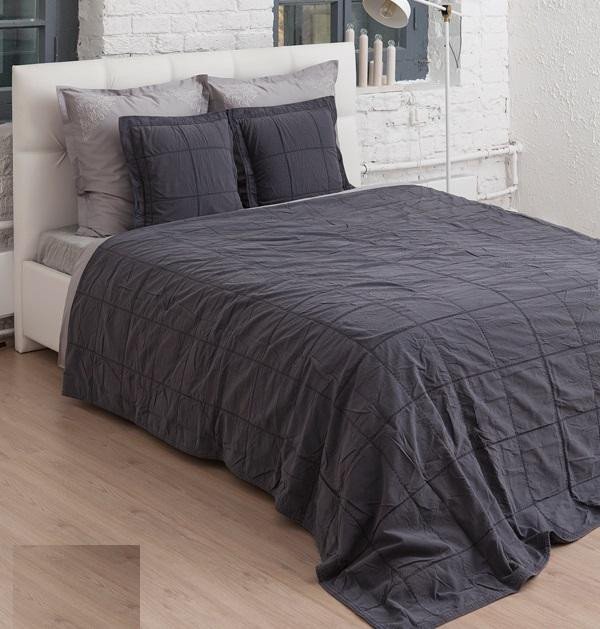 Покрывало хлопковое тонкое LUXBERRY SOHO антрацит 150х220