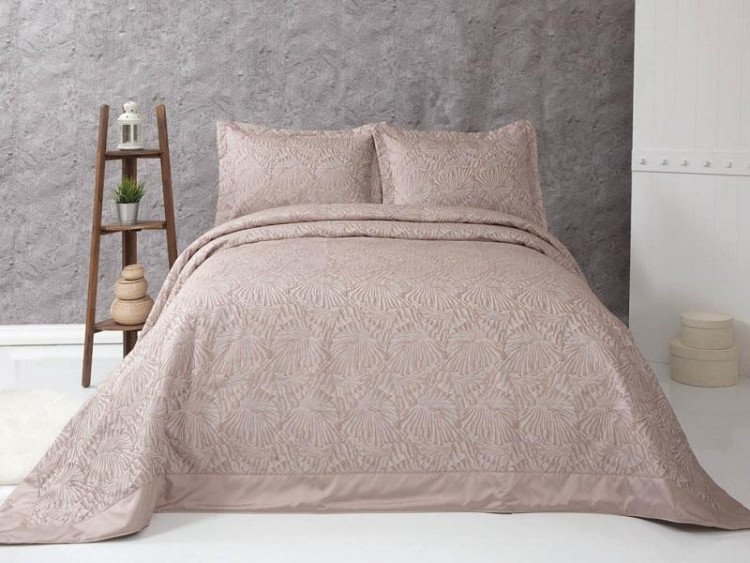 Покрывало жаккардовое с наволочками KARNA GABEL кофейное 260х260