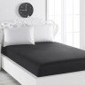Простыня на резинке из сатина KARNA LOFT черная 160х200х30