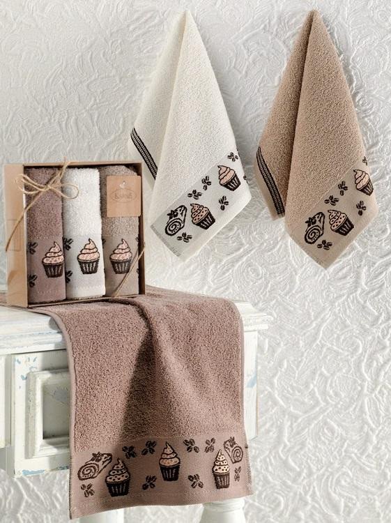 Набор махровых полотенец KARNA CUPCAKE 30х50 (3шт)