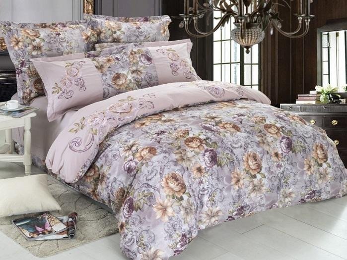 Постельное белье из сатина с вышивкой  САЙЛИД D-130(2) 2-спальное