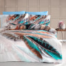 Постельное белье из страйп сатина с цветным принтом KARVEN N250-SB018 50х70 (2шт), 70х70 (2шт) евро