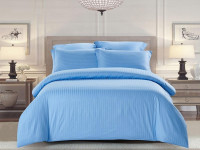 Постельное белье из страйп-сатина TANGO COLOR STRIPE CST-04 голубое 1,5-спальное