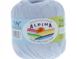 Пряжа ALPINA LILY №747 светло-голубая 100% мерсеризованный хлопок 10 шт х 50 гр, 175 м +/- 5 м