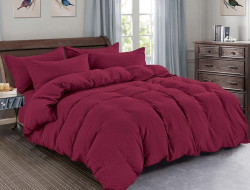 Постельное белье из жатого микросатина АЛЬВИТЕК FLUPPY SLEEP-036 бордовое 70х70 (2шт) 1,5-спальное