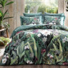 Постельное белье из сатина люкс TAC DELUX PREMUIM DIGITAL VALENCIA зеленое евро