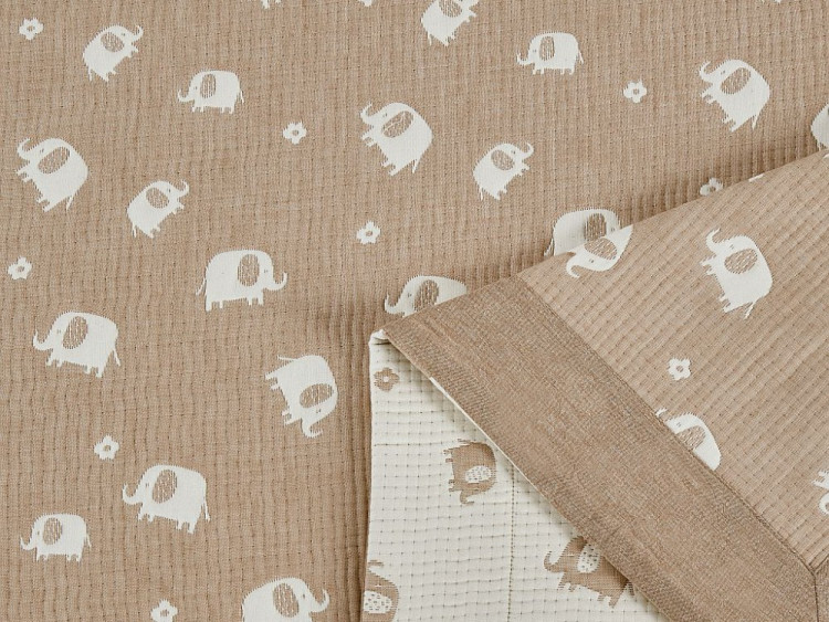 Одеяло летнее из искусственного шелка в хлопковом муслине ASABELLA Слоники 160х220