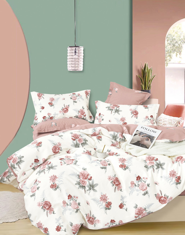 Постельное белье из твил-сатина TANGO розочки 70х70 (2шт) семейное