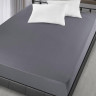 Простыня хлопковая на резинке KARNA SOLID темно-серая 180х200х30