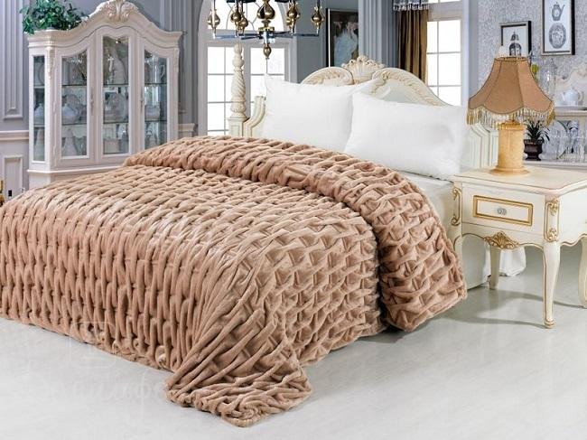 Покрывало из искусственного меха TANGO 10-067 ШАРПЕЙ 10 бежевое 220х240