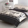 Постельное белье из сатина TAC DELUX ELEGANCE JADEN кремово-черное евро