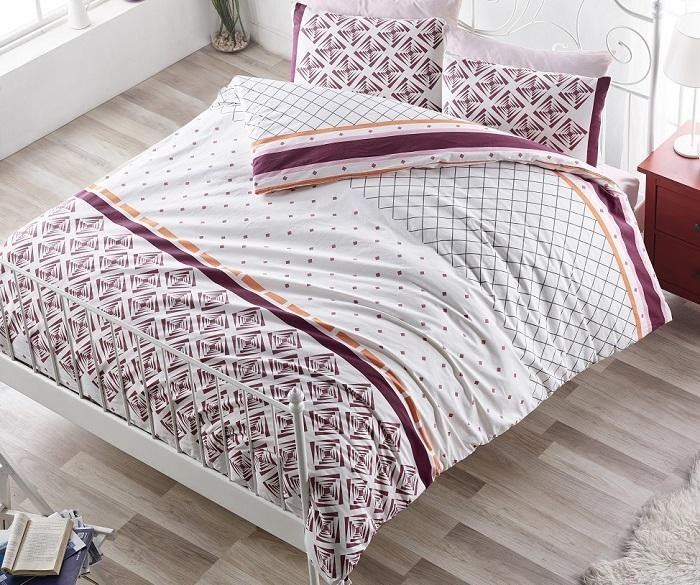 Постельное белье ALTINBASAK RANFORCE HERA бордовое 50х70 евро