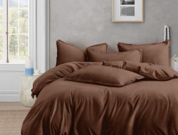 Постельное белье из люксового сатина АЛЬВИТЕК ОCA-008 молочный шоколад 50х70 (2шт), 70х70 (2шт) семейное