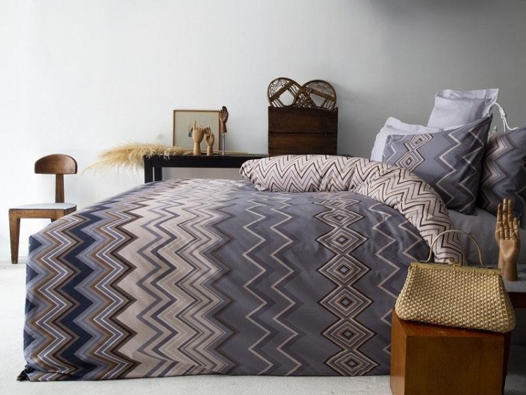 Постельное белье из ранфорса ISSIMO RANFORCE HESSEL серо-бежевое 1,5-спальное