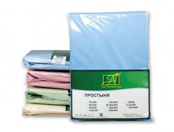 Простыня из сатина АЛЬВИТЕК голубая 220х260