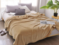 Плед однотонный из микрофибры TANGO ALLEGRIA AL-17 бежевый 150х200